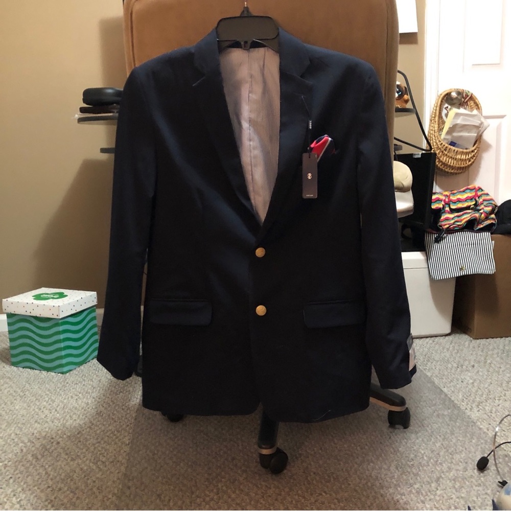 Boys izod sports coat new size 16 navy